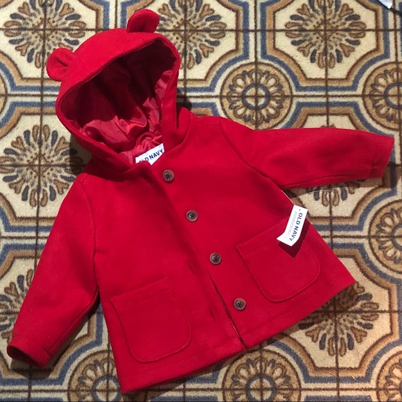 Old Navy Jackets & Coats New 45 Baby Girls 218 Months Red Hooded
